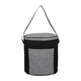 thumbnail image 1 of Hielera circular de poliéster con interior plástificado, bolsa frontal y correa ajustable., 1 of 1