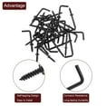 thumbnail image 4 of Uxcell 50 Pack L Shape Hooks, 1 Inch Right Angle Screw Hooks for Hanging, Black, 4 of 7