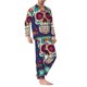 thumbnail image 2 of Fotbe Dead Day Party Pijama de Hombre con Estampado de Manga Larga, Conjunto de 2 Piezas, Ropa de Dormir Suave y Cómoda con Bolsillos-X-Large, 2 of 7