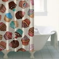 thumbnail image 5 of Sweet Treats Shower Curtain - Ice Cream Dessert Food Pattern Colorful Summer Bathroom Drapes, Waterproof Quick-Dry 36x72 Inch with Metal Grommets & 12 Hooks, 5 of 5