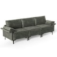 thumbnail image 1 of Costway Modern Modular Fabric 3-Seat Sofa Couch Living Room Furniture with Metal Legs Grey, 1 of 9