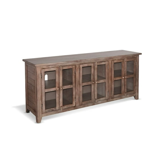 Sunny Designs Doe Valley 70" Transitional Wood TV Cabinet in Taupe Brown