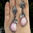thumbnail image 3 of Nvzi Pendientes colgantes de estilo retro, nuevos y únicos, joyería étnica bohemia vintage (rosa), 3 of 4
