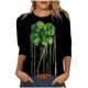 thumbnail image 1 of Camiseta de manga larga con estampado de cuello redondo a la moda para mujer, blusas informales sueltas Fridja  czfsfas649, 1 of 5