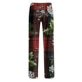 thumbnail image 3 of WTOBBY Women's Fashion Loose Casual Pants with Christmas Print for Stylish and Comfortable Everyday Wear and Holiday Themes,Wine M, 3 of 6