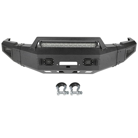 SCITOO Steel Front Bumper fit for 2010-2018 for Dodge Ram 2500 3500 Bumper,W/Winch Plate, D-Rings (Texture Black)