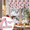 thumbnail image 5 of Christmas Tie Up Valances Curtain, Winter Snowman Christmas Tree Snowflakes Pink Adjustable Rod Pocket Short Window Treatment Tie Up Curtains Valances for Kitchen Living Room Bathroom 42x12 Inches, 5 of 9
