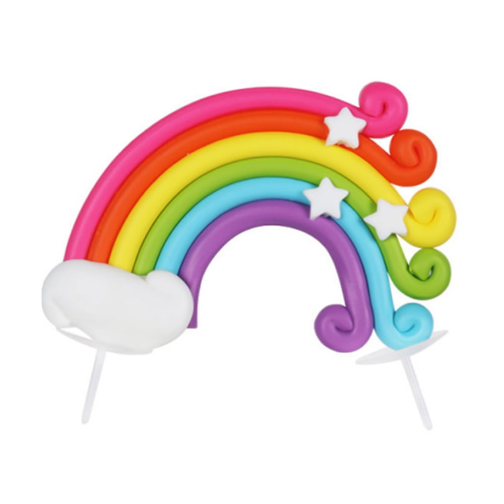 Rainbow Series Cartoon Cute Rainbow Bridge Party Reusable Curved