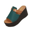 thumbnail image 2 of Censtreet Shoes Women Flip Flops Basic Plain Slippers Slip On Sandals Slides Casual Peep Toe Beach, 2 of 7