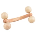thumbnail image 2 of Rodillo de masaje para el cuerpo, cuello, manos y músculos de madera para aliviar el estrés, color beige, longitud de 16 cm, 2 of 3