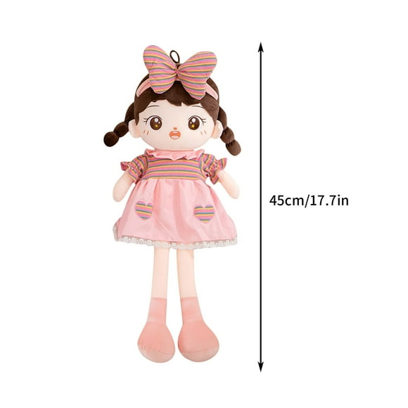 FHBVT Cotton Doll Plush Toy Soft Princess Doll Pillow Cute Stuffed Doll Cozy Sleeping Companion Cuddly Decorative Pillow for Sofa Bed Bedroom Office Living Room Home Gift Holiday Party Collection