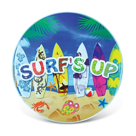 Coastal Accessories Puzzled Ceramic Coaster Tropical ?Surf?s Up?, 0.25 Inch Thick Intricate & Meticulous Detailing Art Handcrafted Decorative Drinkware Coasters Nautical Coastal Beach Themed Home & Kitchen Accessory ()