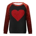 thumbnail image 4 of Goodeals Reduced,Womens Valentines Sequin Tops Love Heart Graphic Valentine's Day Womens Sparkling Graphic Tee Long Sleeve Cute Hearts Shirt Tops(Red,XXXL), 4 of 4