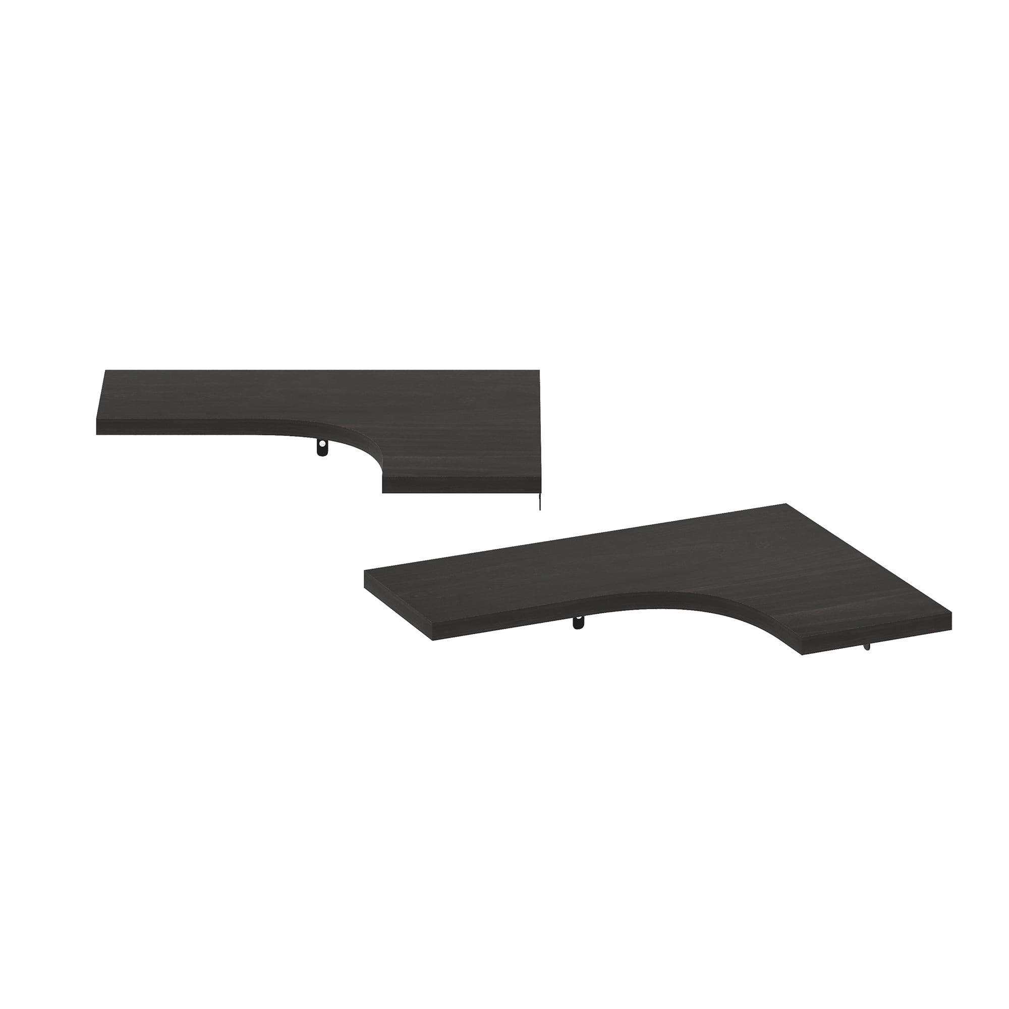 Furinno Rossi Wall Mounted Corner L-Shape Floating Display Shelves, Espresso, Set of 2