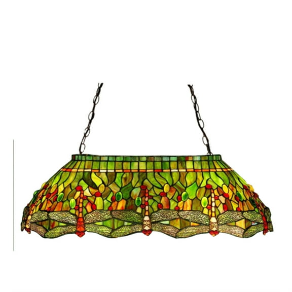 32"L Tiffany Hanginghead Dragonfly Oblong Pendant