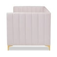 thumbnail image 4 of Bowery Hill Modern Velvet Upholstered and Gold Finished Twin Size Daybed in Pink, 4 of 7
