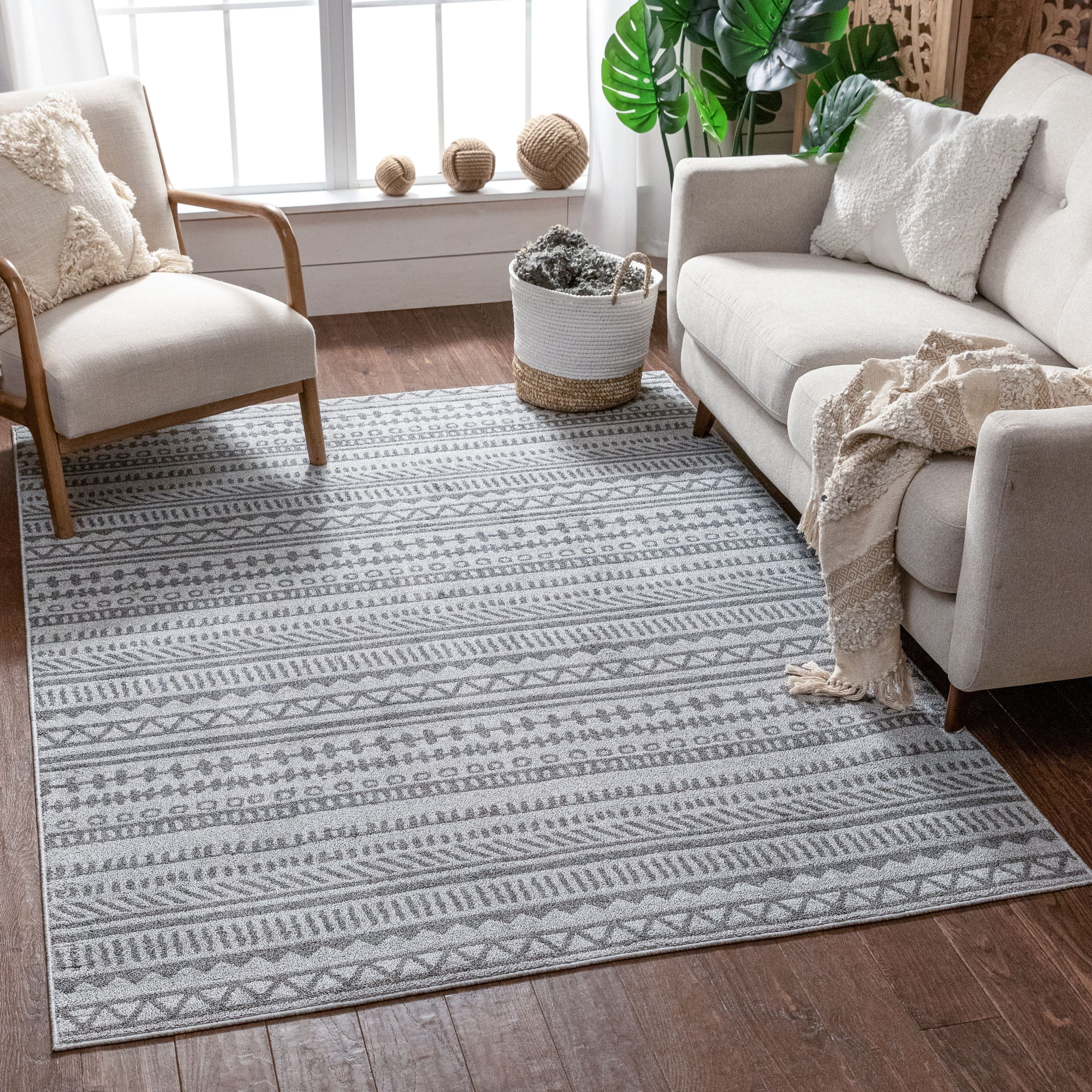 Well Woven Verona Easton Grey Modern Geometric 5'3" x 7'3" Area Rug