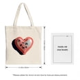 thumbnail image 3 of Stylish Canvas Tote Bag with Pink Heart Design and Black Feather Patterns - Perfect for Shopping Travel and Parties, 3 of 4