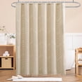 thumbnail image 6 of Zrodlmo Boho Chevron Textured Fabric Shower Curtain, Farmhouse Tassel Bathroom Curtain with Hooks, 72"x 72", Khaki, 6 of 9