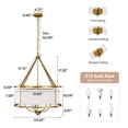 thumbnail image 6 of Tribesigns 5-Light Pendant Light with Drum Fabric Lampshade, Height-Adjustable Hanging Light Fixture, Modern Chandelier for Living Room, Dining Room, Bedroom, Staircase, 6 of 10