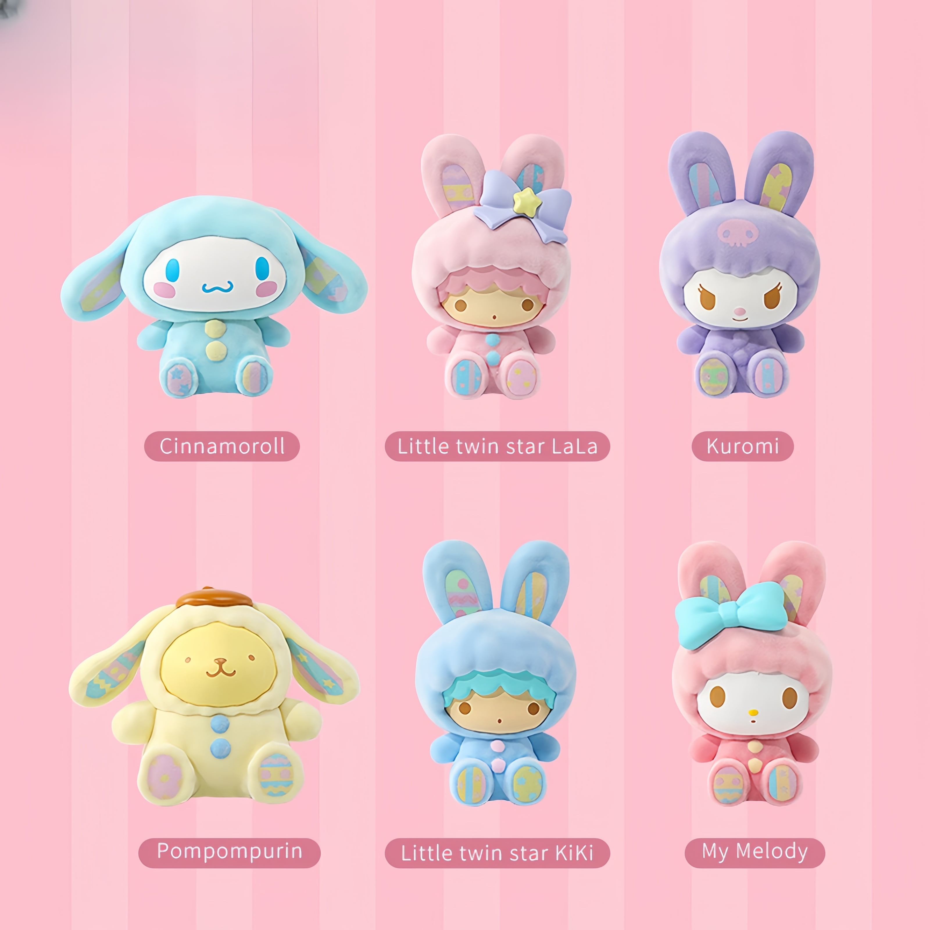 Sanrio Blind Box Rabbit Series Kuromi Cinnamoroll Figures Miniso