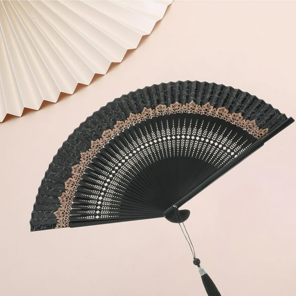 WASHWEPE Folding Hand Fan Cooling 1Set 15.7x8.7in