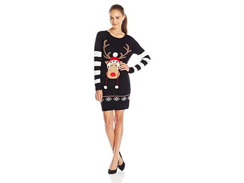 pom pom sweater dress