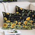 thumbnail image 2 of Summer Floral Throw Pillow Covers Watercolor Sunflower Eucalyptus Leaves Letter Print Decorative Lumbar Pillow Cover Rectangle Cushion Case for Sofa Couch Bed Living Room Bedroom 12 X 20 Inches, 2 of 9