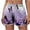 Purple, variant on Shorts Womens Women's Lightweight Shorts Casual Print Short Pants Elastic Waist Drawstring Comfy Shorts