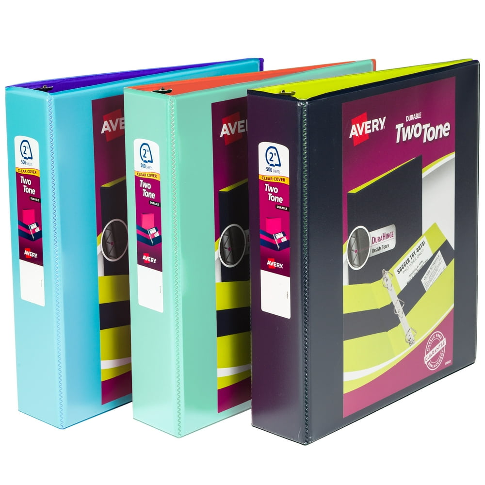 Avery TwoTone Durable View Binder, 2" Slant Rings, 500Sheet Capacity