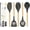 5 PCS Set Grey, variant on Non-Stick Silicone Cooking Utensils Set, 5 Pcs with Wooden Handle, Heat Resistant Silicone Kitchen Gadgets (Black)