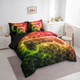 thumbnail image 3 of Manfei Boys Gaming Gamer Bedding Comforter Set 7-Piece, Gradient Game Console Full Bedding Set, Black Gold Orange Honeycomb Fitted Sheet Flat Sheet, Ultra Soft Home Decor, 3 of 8