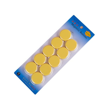 

10 Pcs Round Office Magnets 3cm Colorful Refrigerator Magnet Dots Fridge Magnets Board Stickers Blackboard Magnetic Pins Message Sticker for Home School YELLOW