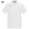 thumbnail image 2 of Uniforme de chef Delantal de cocina de verano de manga corta con bolsillos delanteros Trajes Carnicero Servidor Ropa Suministros para el hogar Absorbedores de humedad Blanco M sidaley LF000327-01, 2 of 7