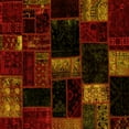 thumbnail image 1 of Ahgly Company Indoor Square Patchwork Yellow Transitional Area Rugs, 4' Square, 1 of 4