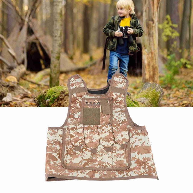 Chaleco Multibolsillo ANGGREK para niños Tamaño ajustable para juegos de jungla