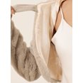 thumbnail image 5 of INSPIRE CHIC Women's Faux Fur Bolero Shrug Crop Jacket Evening Bow Tie Front Fluffy Coat M Khaki, 5 of 6