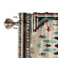 thumbnail image 5 of Kitchen Curtains 54 Inches length, Boho Red Teal Brown Window Treatment Curtain Drapes, Southwestern Retro Geometric Decorative Window Curtains for Bedroom Cafe, 52"x54", 2 Panels, 5 of 7