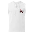 thumbnail image 4 of YOTMKGDO Tank Tops Men, Mens Sleeveless Tee Shirts, Male Spring and Summer Tops Casual Sports Sleeveless Top Vest Painting Fitness Muscle Tank Top, Mens Pocket Tee Shirts, 3# White, L, 4 of 4