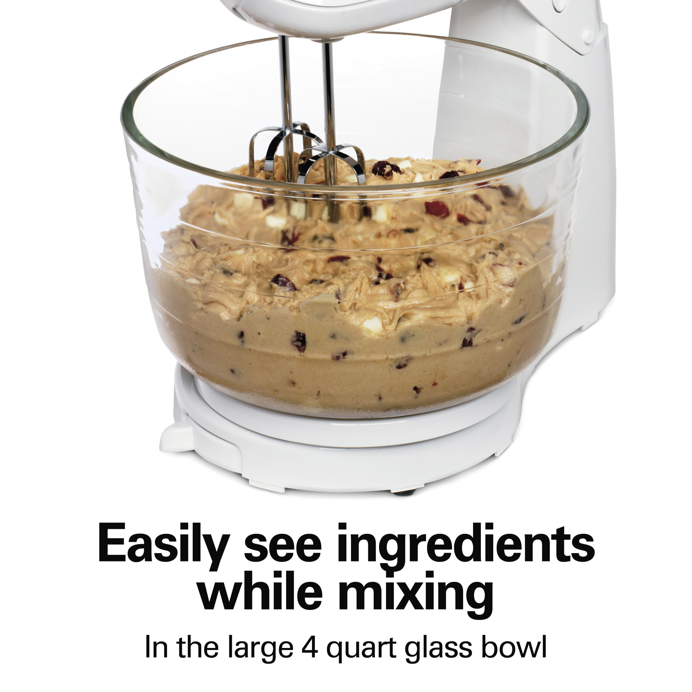 Hamilton Beach Power Deluxe Stand and Hand Mixer, White photo 4