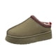 thumbnail image 1 of Zapatillas de lana para mujer, pantuflas de lana con plataforma cálida, zapatillas de piel de oveja para mujer, zapatos de mujer 2023, 1 of 4