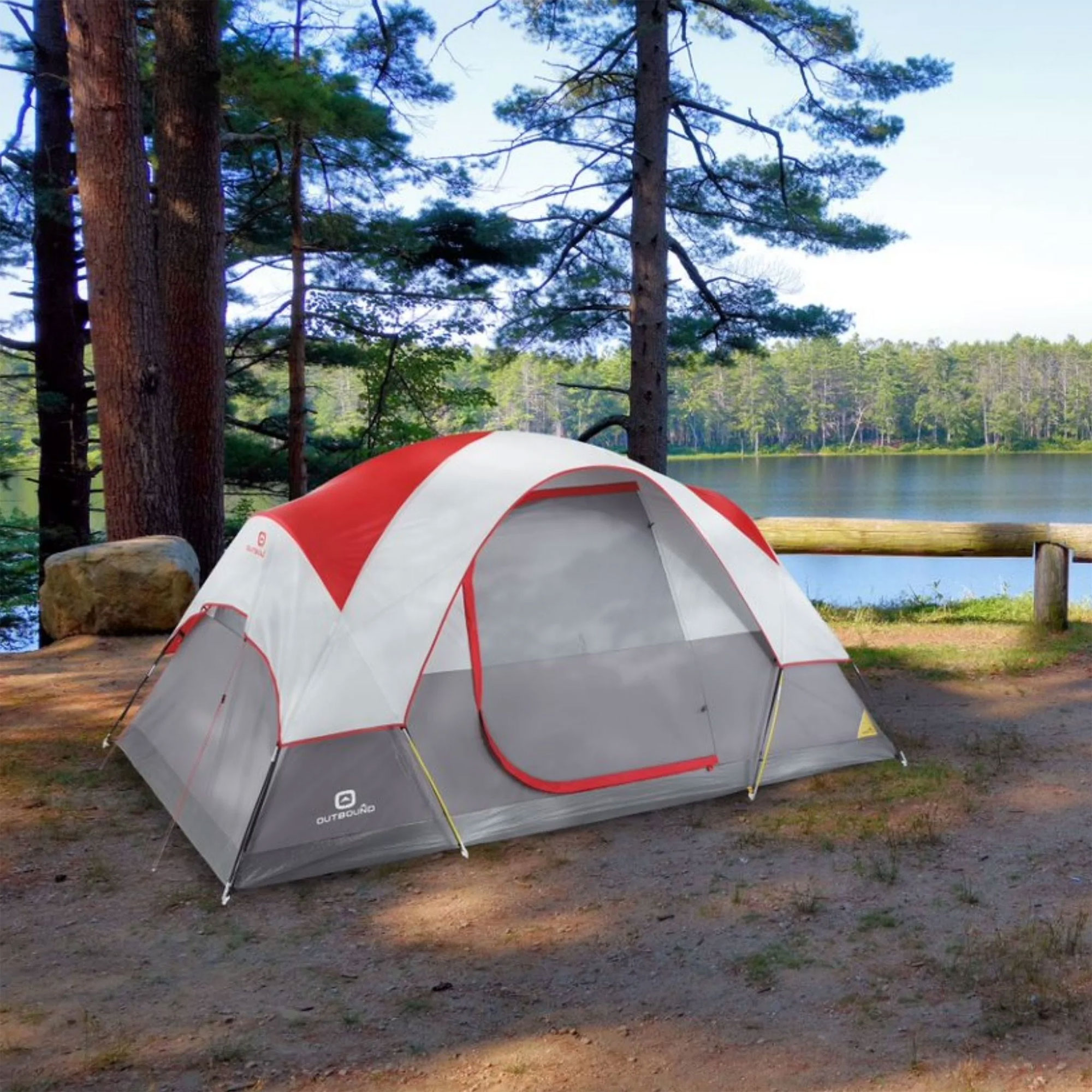 Outbound 6-Person Long Dome Tent with Coated Rainfly