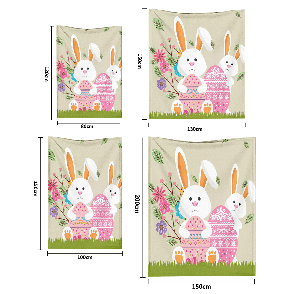 Spring Easter Throws Blanket For Office, Bed, Sofa Fuzzy Cozy Microfiber Background Throw