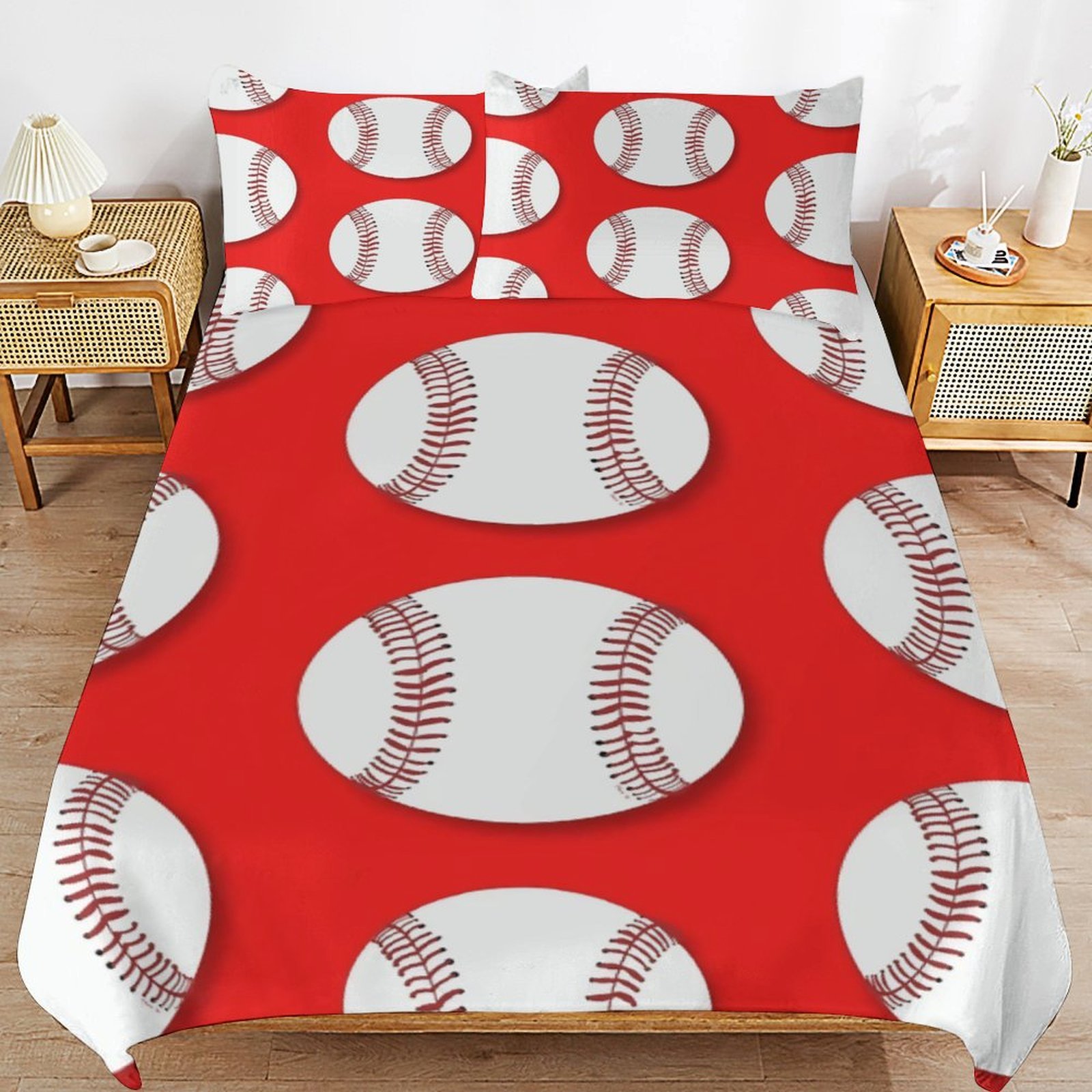 Baseball Bedding Set Duvet Cover Couple Bedclothes Pillowcase Customized Home Textiles Bed Set for Full Size