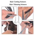 thumbnail image 5 of Kit de corte de pelo profesional, tijeras, 6 tijeras de pelo con peine para cualquier persona y mascota, paquete de 2+2, 5 of 5