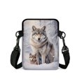 thumbnail image 2 of FUIALDOLG Snowy Winter Wolves Crossbody Bags, Stretch Polyester Portable Leakproof Messenger Bag for Outdoor Travel, 2 of 7