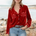 thumbnail image 5 of Purcolt Velvet Tops for Women Sequin Womens Sparkly Shirts Blouses Button Down Long Sleeve Top Festival Luxury Outfits, 5 of 9