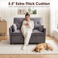 thumbnail image 4 of avobird 55'' 3 in 1 Pull Out Sofa Bed, Convertible Couch with Adjustable Backrest/Side Pockets/USB Charging Ports, Sleeper Sofa for Living Room, Gray, 4 of 7