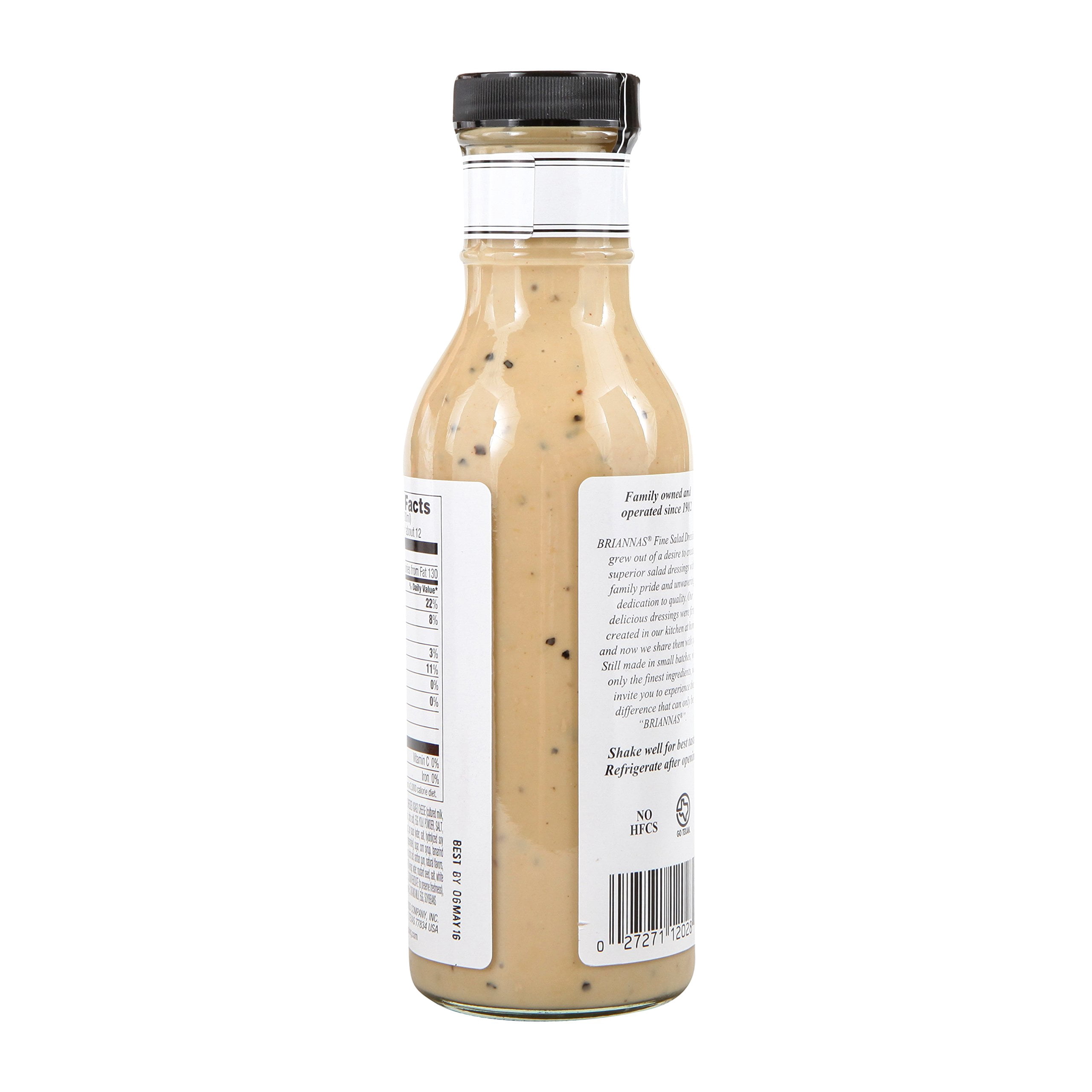 BRIANNAS Asiago Caesar Salad Dressing, Robust Cheese Flavor, 12oz Pack of 6