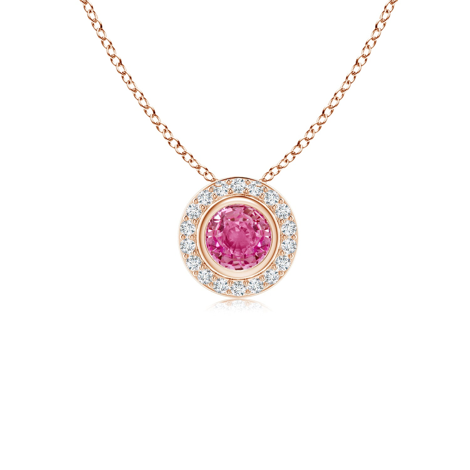Details about   14k White Gold Lab-Created Pink Sapphire and Diamond Cat Pendant
